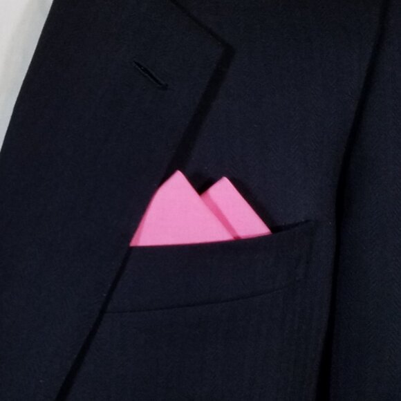 New - Bubblegum Pink Cotton Pre-Folded Pocket Square Handkerchief Insert - Picture 8 of 8